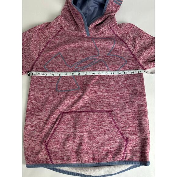 Under Armour Youth Large Coldgear Lightweight Hoodie Sweatshirt Fleece Purple - Picture 7 of 9